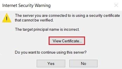 You cannot use a certificate